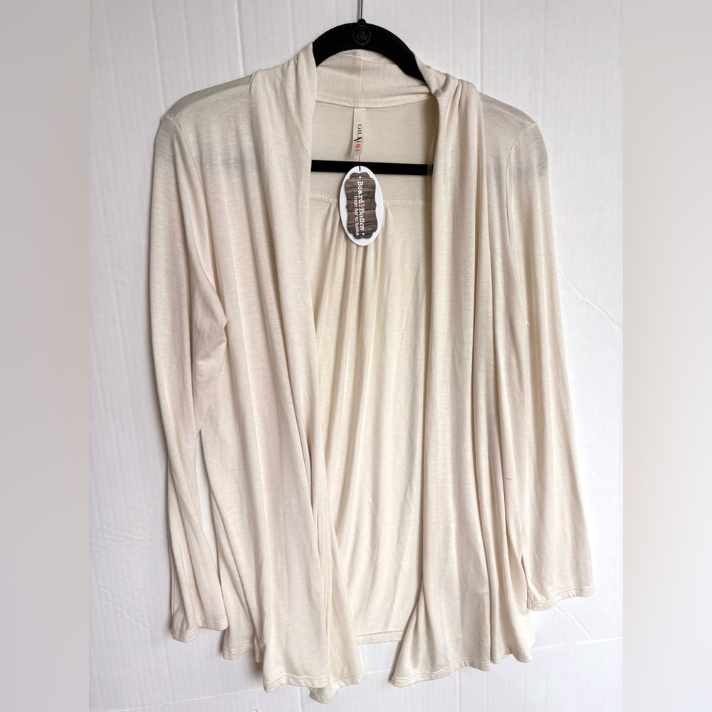 NWT - Lightweight Cream Open-Front Cardigan / Topper size Large